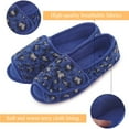 thumbnail image 2 of Diabetic Slippers for Women Memory Foam Arthritis Edema Adjustable Open Toe Swollen Feet House Shoes, LEOPARDBLUE 7, 2 of 7