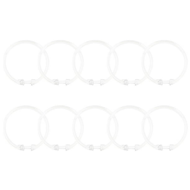 10 piezas de anillos de cortina de ducha transparentes, ganchos para colgar cortinas de baño