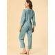 thumbnail image 5 of Conjuntos de pijama Allegra K mujer ropa de dormir suave traje de noche Azul claro M, 5 of 6