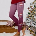 thumbnail image 2 of Women Merry Christmas Leggings Trendy Xmas Hat Print Elastic High Waist Yoga Pants Stretchy Soft Comfy Workout Pj Tights, 2 of 5