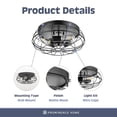 thumbnail image 2 of Prominence Home Lincoln Woods 15" Flush Ceiling Mount Light with Cage, Black, 2 of 8