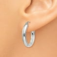 thumbnail image 3 of 14K White Gold Earring Hoop Women'S 10 mm 3.75 Polished 3.75Mm Oval Tube Earrings, 3 of 4