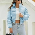 thumbnail image 3 of Drses Womens Cropped Puffer Jacket Warm Winter Padded Quilted Long Sleeve Zip Up Casual Short Bubble Coat with Pockets, 3 of 7
