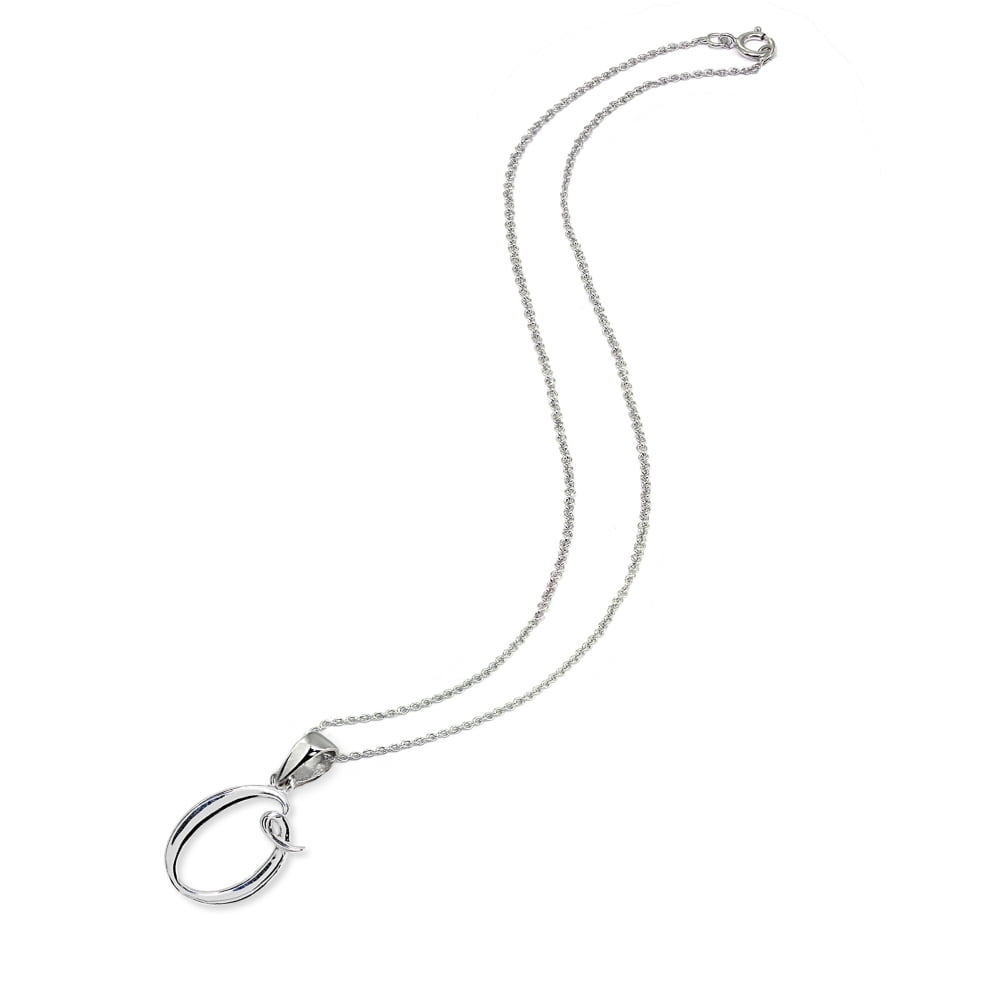 O Letter Initial Alphabet Name Personalized 925 Sterling Silver Pendant Necklace