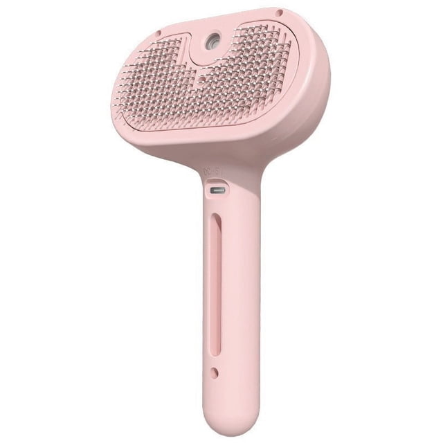 Cepillo de vapor para mascotas 3 en 1, autolimpiante, con cabezal de cerdas sueltas y rotación de 360 grados, peine