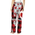 thumbnail image 3 of Uemuo Buffalo Plaid Love And Gnome Pattern Women's Wide Leg Palazzo Lounge Pants with Pockets Light Weight Loose Comfy Casual Pajama Pants-XX-Large, 3 of 9