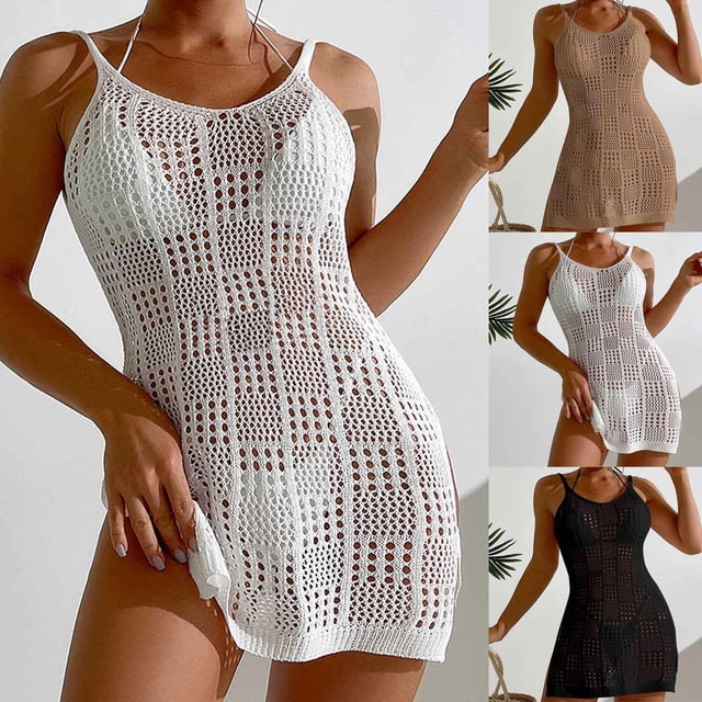 Sentmoon Cache-Maillots Sans Manches Maillot de Bain pour Femmes Coupe Ample Grande Taille Col Ras du Cou Cardigans pour Femmes Vacances d'Été pour Maternité et Allaitement Taille Unique