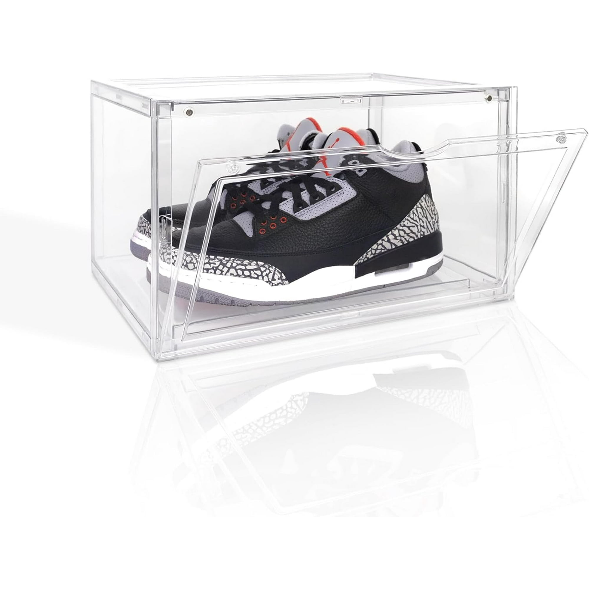Ollie Ultra Clear Acrylic Shoe Box Stackable Clear Plastic Shoe Organizer Shoe Display Case Closet Shoe Storage Shoe Boxes Clear Plastic Stackable Transparent Shoe Case Pack of 1 Walmart