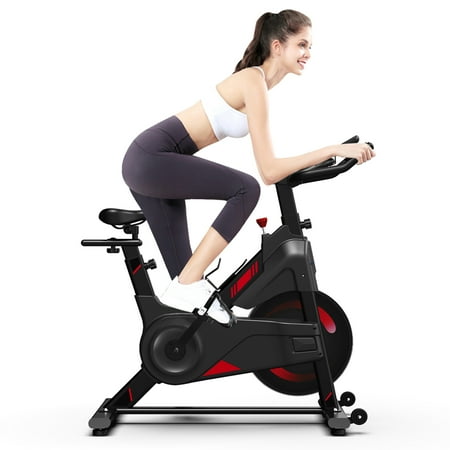 DXTON Magnetic Resistance Indoor Exercise Bike (2021 Upgraded New Version)  Super-Silent  Capacity 300 LBS  LCD Monitor  Pulse Sensor  Bottle Holder  Home Gym Stationary Bike