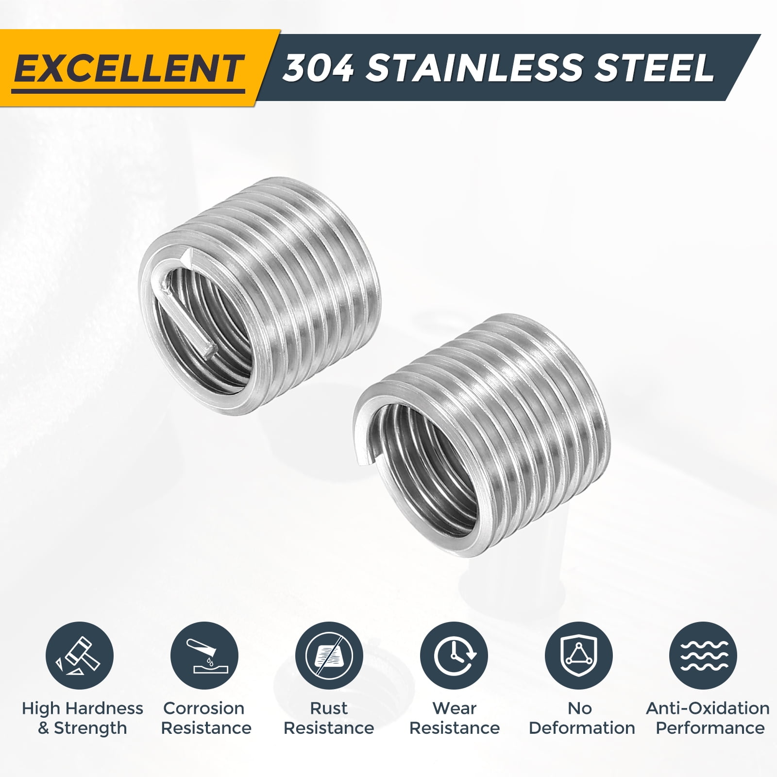 Uxcell 30pcs Wire Thread Inserts M14 x 2 x 1.5D Metric Helical Threaded Sleeve