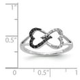 thumbnail image 4 of Finest Gold 14K White Gold Black & White Diamond Infinity Heart Ring, Size 7, 4 of 5