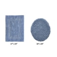 thumbnail image 2 of Better Trends 2 Piece Bathroom Rugs Toilet Lid Cover Set 100% Cotton Water Absorbent Reversible Mat Machine Washable Bath Rug for Bathroom Floor Decor Toilet Seat Covers 18"x20"|17"x24" Dark Blue Lux, 2 of 4