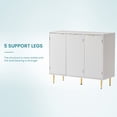 thumbnail image 6 of Sideboard Buffet Cabinet, Storage Cabinet With Wave Texture, Magnetic Device, 6 Compartments, Retro Wooden Kitchen Pantry Storage Cabinet For Hallway, 6 of 9