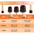 thumbnail image 2 of Silicone chair leg floor protectors Furniture sliders, chair leg caps with felt, rubber furniture cushion table leg protectors, round chair leg covers 16 Pack Brown M(Fit:0.81".2"), 2 of 7