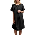 thumbnail image 2 of Tshirt Dress Women Summer Short Sleeve Crewneck Loose Fit Casual Knee Length Midi Dresses T Shirt Dresses for Women, 2 of 8