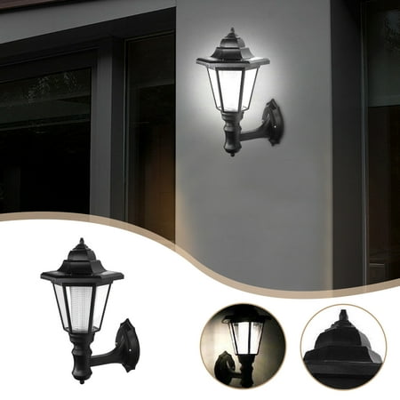 

Usloyux Clearance Outdoor Solar Lights Garden Retro Hexagonal Wall Lamp Decorative Garden Villa Cold White Light Solar LED Hexagonal Light Black