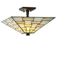 thumbnail image 3 of JONATHAN Y Jason 15.7" Tiffany-Style Glass/Metal LED Semi-Flush Mount, White/Cream, JYL8027A, 3 of 7