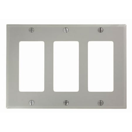 Leviton 80411 Ngy Gray Nylon Three Gang Decora Wall Plate Leviton 80411 Ngy Gray Nylon Three Gang Decora Wall Plate