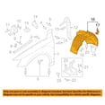 thumbnail image 3 of For 15-18 Q3 Front-Rear Section Splash Shield Inner Fender Liner Panel SET PAIR, 3 of 5