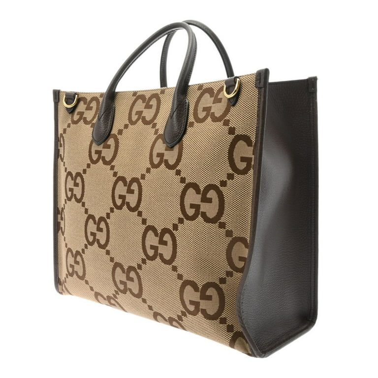 Authenticated Used GUCCI Gucci Jumbo GG Beige 678839 Unisex Canvas Tote Bag