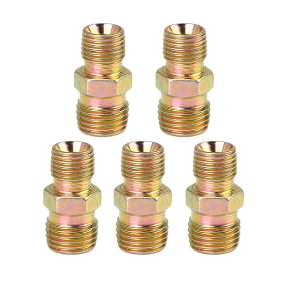 5pcs M10 to M12 x 1.25mm Male Car Straight Hose Fitting Connector Adapter