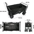 thumbnail image 2 of Heavy Duty Beach Wagon Cart Outdoor Folding Utility Camping Garden Beach Cart with Universal Wheels Adjustable Handle Shopping (Black), 2 of 10