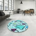 thumbnail image 4 of Ahgly Company Machine Washable Indoor Rectangle Transitional Glacial Blue Ice Blue Area Rugs, 2' x 3', 4 of 7