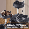 thumbnail image 6 of Yaheetech 68.9'' Large Cat Tree Tower with 2 Condos and Scratching Post, Dark Gray, 6 of 11