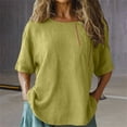 thumbnail image 2 of Womens Summer Tops Casual Fall Button Down V Neck Elegant Short Sleeve Fashion Daily Blouse, 2 of 5