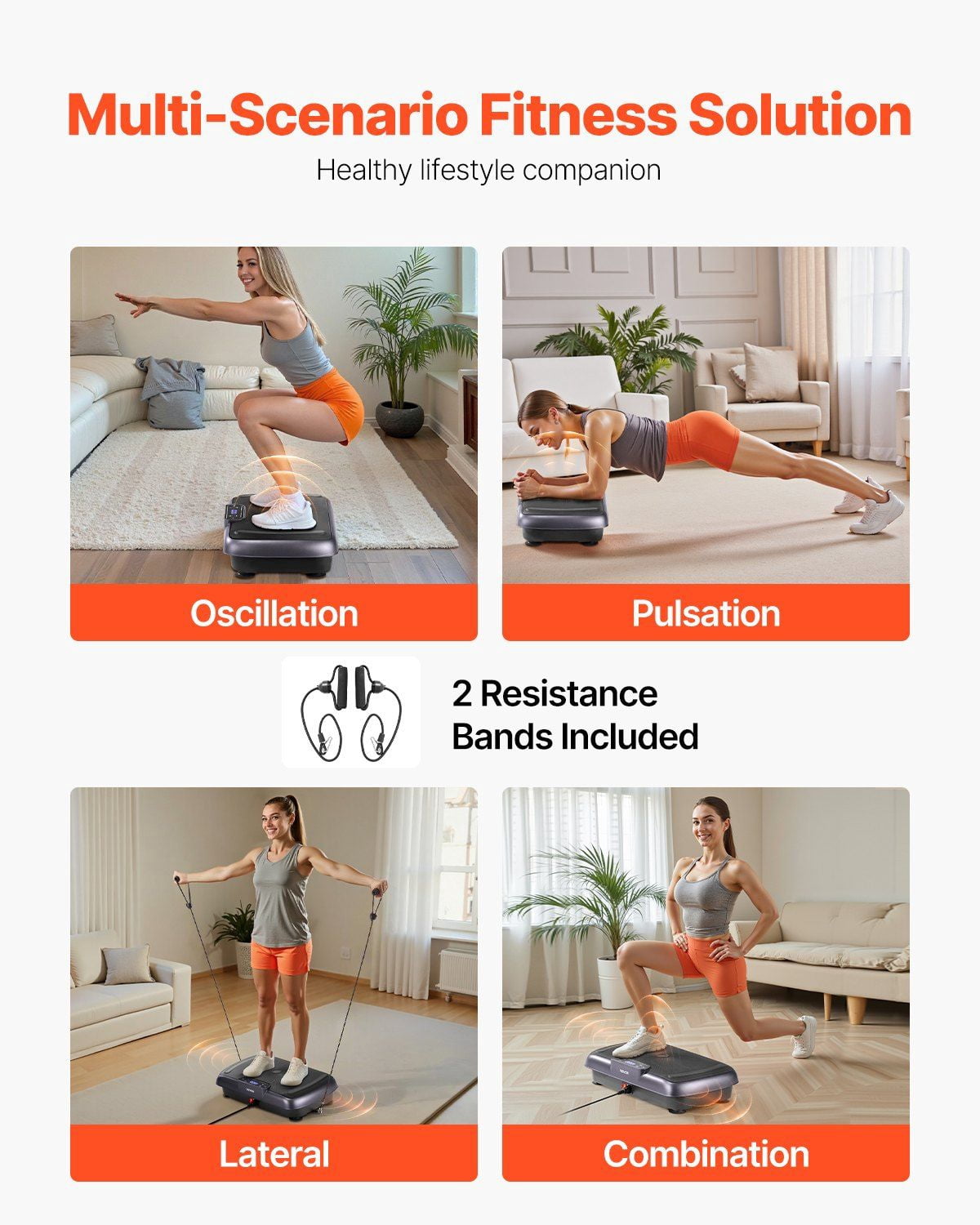Vibration Plate Exercise Machine Whole Body Shaker Fitness Platform Black