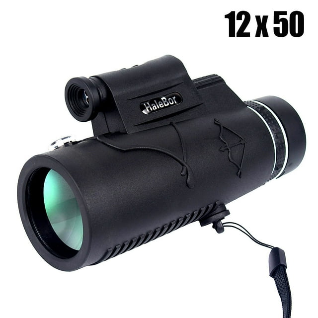 FlyFlise HaleBor 12X50 Compass Dual Focus Monoculars Telescope Prism Film Optics Triop Capable Waterproof Low