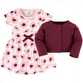 thumbnail image 2 of Touched by Nature Baby and Toddler Girl Organic Cotton Dress and Cardigan 2pc Set, Blush Blossom, 12-18 Months, 2 of 4