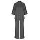 thumbnail image 4 of Traje de dos piezas Wancir para mujer, nuevo, de mezclilla de color liso, con cuello alto, abotonado, recto, manga larga, cuello redondo, top/camisa, 4 of 6