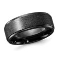 thumbnail image 1 of Mens Titanium Black Polished Laser-cut Band Ring (8mm), 1 of 5