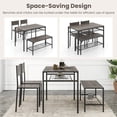 thumbnail image 6 of Giantex Space-saving Dining Table Set for 4, Industrial Rectangular Table w/ 2 Chairs, 1 Bench, Storage Racks, 6 of 10