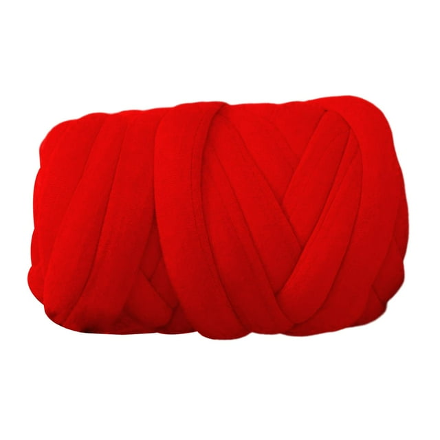 Fil Épais Tricotage Tricot à Bras Fil Doux 250 g pour Bricolage Fabrication de Tapis Chandails Rouge