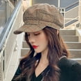 thumbnail image 6 of SikaFu Women Autumn Winter Hat Cap for Women Ladies Plaid Vintage Octagonal Mewsboy Cap Female Wool Beret Hat Retro Women Berets, 6 of 6