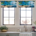 thumbnail image 3 of LALILO Kitchen Curtain Valance Beautiful Beach Spain Rod Pocket Window Curtain 52"x 18" Set of 2, 3 of 5