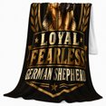 thumbnail image 2 of Proud German Shepherd Badge Emblem Artwork Loyal Fearless, Festive Pet Portrait Pattern, Warm Flannel Blanket for Cabin and Lodge, Dog Lovers Christmas Gift, Pet Lover Home Decor, 2 of 9
