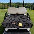 thumbnail image 3 of COEQINE Golf Cart Seat Covers with Carry Handle, Comfortable Golf Cart Seat Towel Blanket, Halloween Decor Fits for EZGO Yamaha Club Car and Other 2-Seat Golf Carts, Gray Bat Cobweb Print, 3 of 8