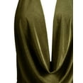 thumbnail image 5 of J. METHOD Women's Sleeveless Halter Neck Lightweight Low Cut Deep V Neck Sexy Draped Backless Top Blouse NEWT07 Glitter Gold M, 5 of 6