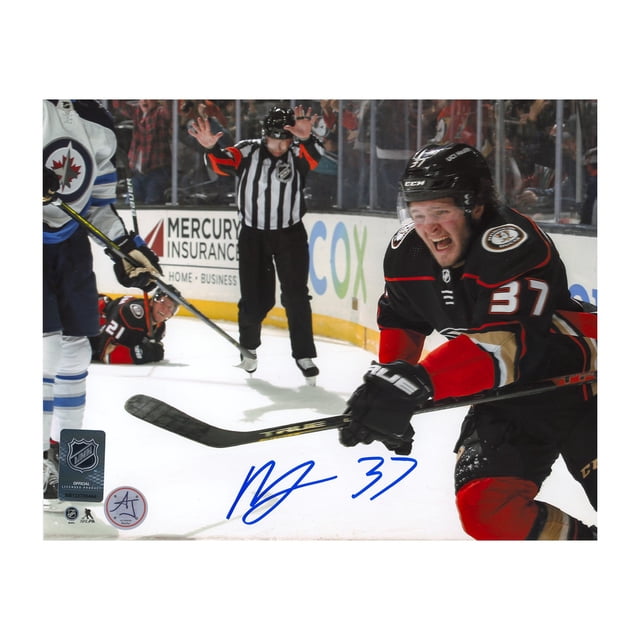 Mason McTavish Canards d'Anaheim Signés 1er Objectif NHL Photo 8x10