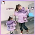 thumbnail image 1 of Abrigos de invierno Kuromi Sanrioed Anime Y2K para niñas y niños, chaqueta de moda morada, abrigo de plumas, ropa Kawaii, ropa para niños, regalo de Navidad, 1 of 5