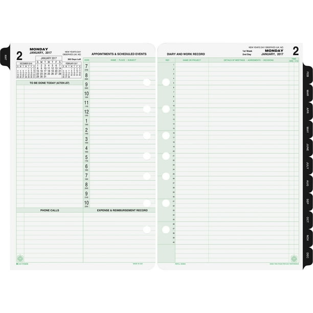 DayTimer 2PPD Reference Planner Refill