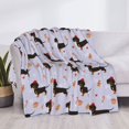 thumbnail image 4 of Throw Blanket for Couch - Purple Dachshund Dog Puppy Candy Super Soft Fuzzy Comfy Warm Throw Blanket, Cozy Lightweight Funny Plush Flannel Blanket Throws for Sofa and Bed All Season, 4 of 5