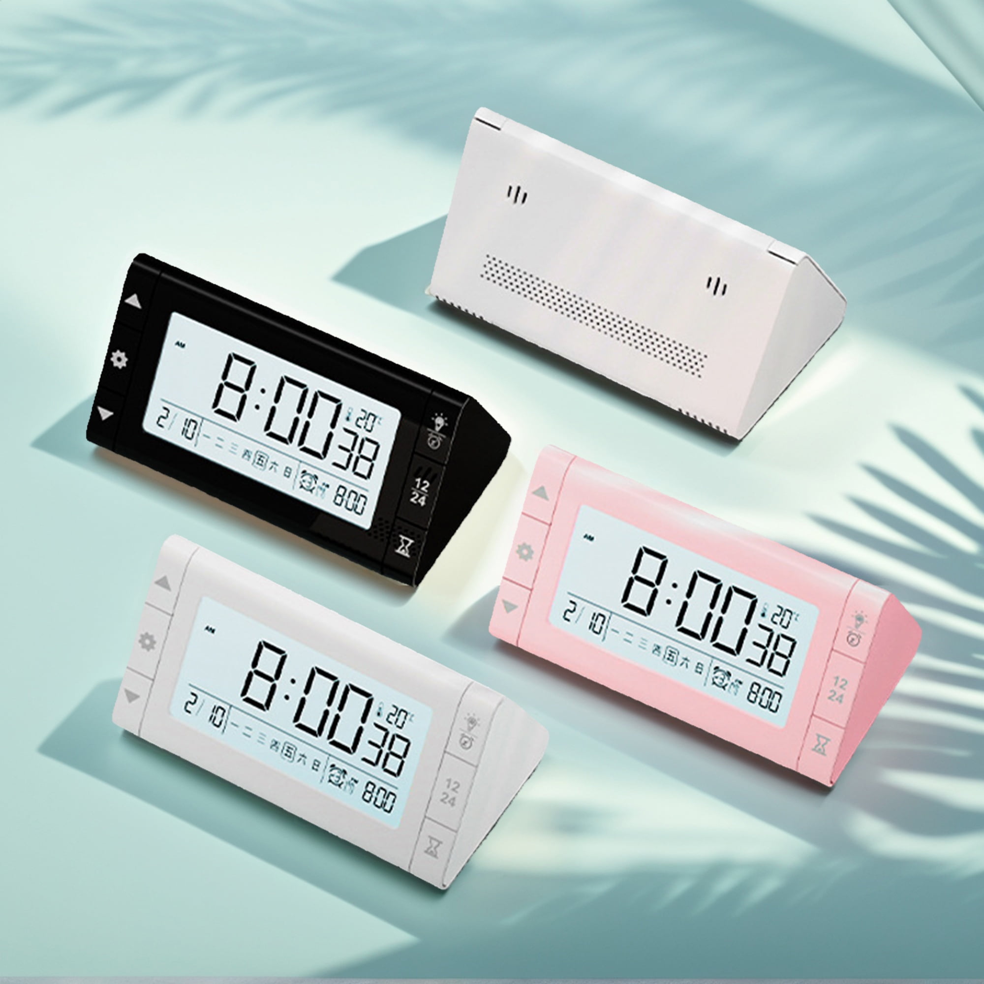 Unique Bargains Digital Alarm Clock for Bedroom Pink 4.9"L x 3.0"W x 2.6"H