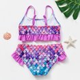 thumbnail image 5 of Hienoo Toddler Girls Bikini Swimsuit Scales Ruffle Bathing Suit Quick Dry Swimwear, 5 of 5