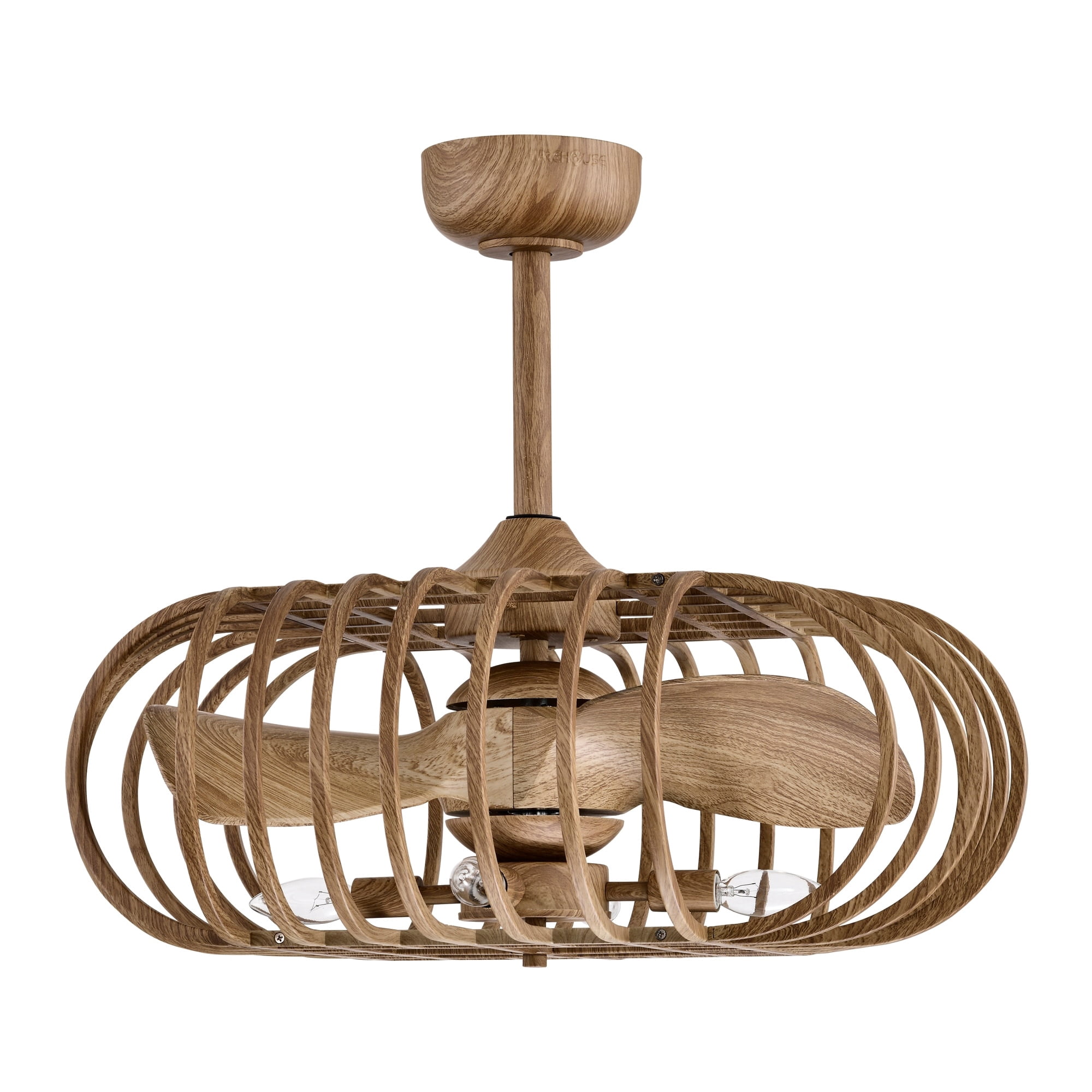 Oren 26 in. 4-Light Indoor Faux Wood Grain Finish Ceiling Fan with Light Kit