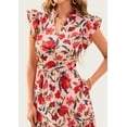 thumbnail image 2 of Eternal Blue Love  Women's Summer Floral Midi Dress Cap Sleeve V Neck Ruffle Long Flowy Boho Casual Beach Vacation Dresses, 2 of 7