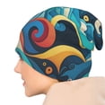 thumbnail image 7 of Beanie Hats for Men and Women, Abstract Ocean Waves Patterns Adult Unisex Knit Hat Winter Warm Skull Cap, 7 of 7